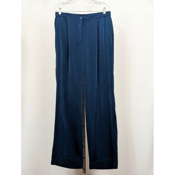 Linea Louis Dell'Olio Pants Midnight Blue Woven Fly Front Side Pockets Size 12 - Picture 1 of 6